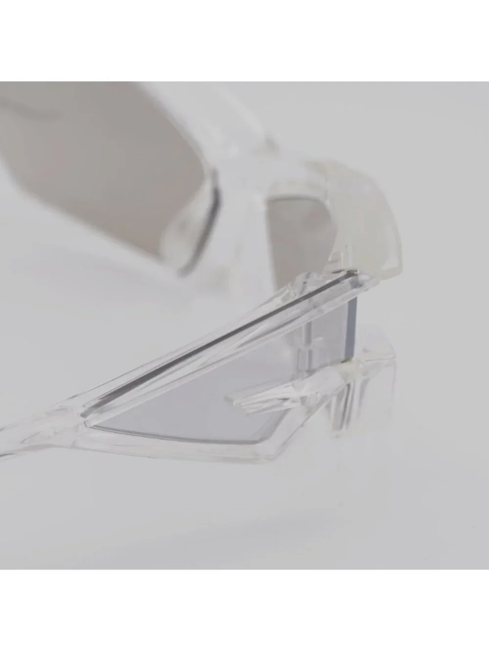 Givenchy GV40049U 26G Sunglasses Transparent Geometric Frame, Silver Lenses
